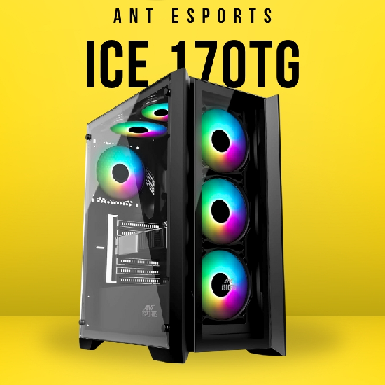 Ant Esports Chassis ICE-170TG-Black (Chassis Without Power Supply)